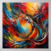 abstract schilderij verloren in bos op zoek weg na poster (Voorkant)