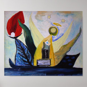 Abstract schilderij waarde Poster papier