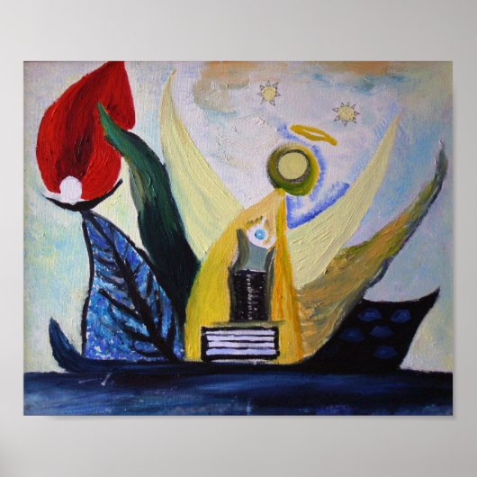 Abstract schilderij waarde Poster papier (Voorkant)