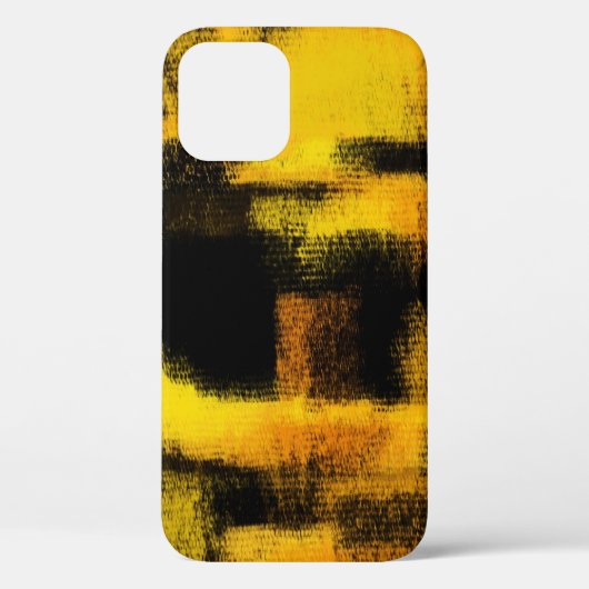 Abstract Schilderij | Zwart en Geel Case-Mate iPhone Case (Achterkant)