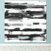 Abstract schilderij | Zwart-wit Canvas Afdruk (Insitu (Houten vloer))