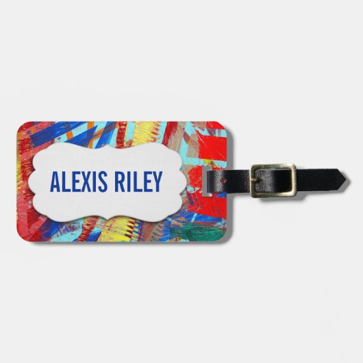 abstract schilderontwerp met afgeschuinde tag bagagelabel (Voorkant horizontaal)