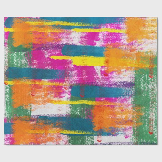 Abstract schilderpatroon cadeaupapier (Vlak)