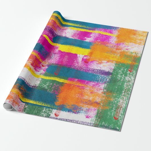 Abstract schilderpatroon cadeaupapier (Uitgerold)
