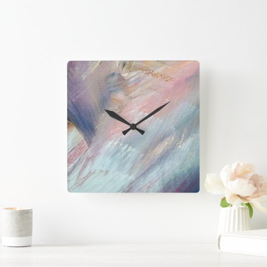 Abstract schilderpatroon vierkante klok (Huis)