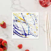 Abstract schilderplaatje in blauw en goud servet (Insitu)