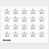 Abstract schilderplaatje in blauw en goud ster sticker (Vel)