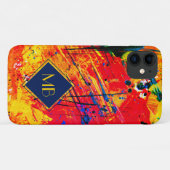 Abstract schilderrijk gekleurd plashmonogram Case-Mate iPhone case (Achterkant (horizontaal))