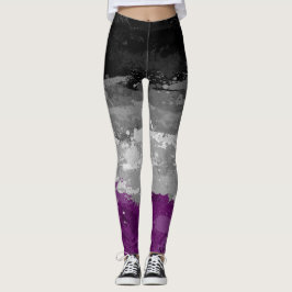 Abstract schildersplatter - aseksueel geprimeerd v leggings
