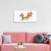 Abstract schildert Draak Canvas Afdruk (Insitu (Woonkamer))