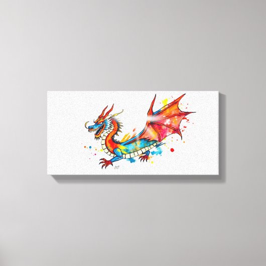 Abstract schildert Draak Canvas Afdruk (Voorkant)