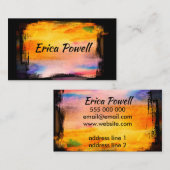 abstract schildervet kleurig artistiek ontwerp visitekaartje (Voorkant / Achterkant)