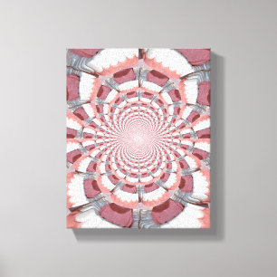 Abstract schildoek van Teeth Wrapped Canvas Afdruk