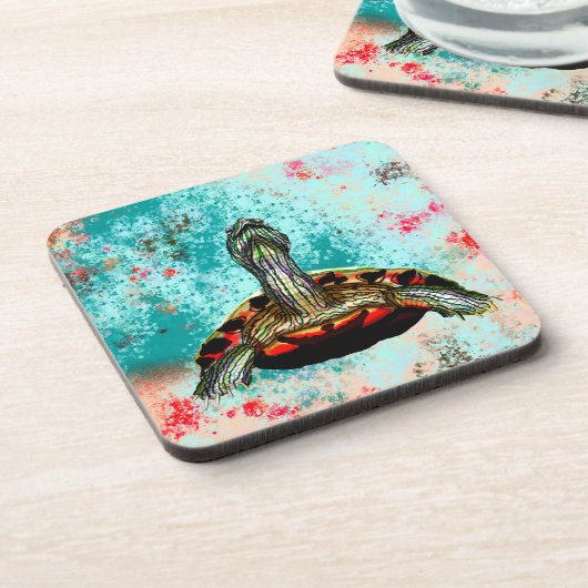 Abstract schildpad bier onderzetter (Linkerzijde)