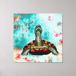Abstract schildpad canvas afdruk