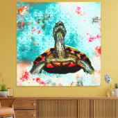Abstract schildpad canvas afdruk (Insitu (Woonkamer))