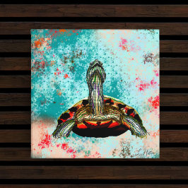 Abstract schildpad canvas afdruk
