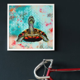 Abstract schildpad canvas afdruk