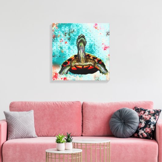Abstract schildpad canvas afdruk (Insitu (Woonkamer))