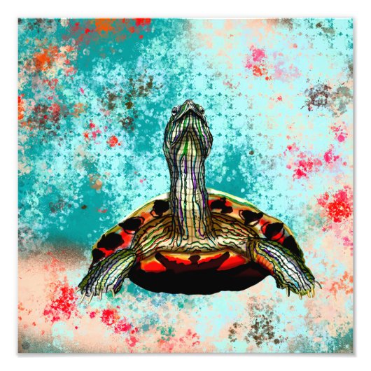 Abstract schildpad foto afdruk (Voorkant)