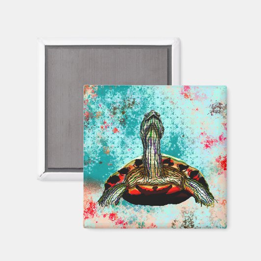 Abstract schildpad magneet (Voorkant / Achterkant)