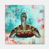 Abstract schildpad magneet (Voorkant)