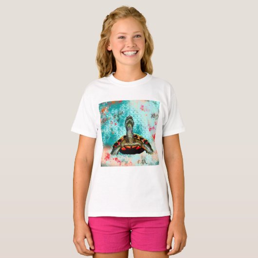 Abstract schildpad t-shirt (Voorkant volledig)