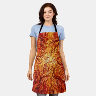 Abstract Schort Apron met Waterverf Bosbrand