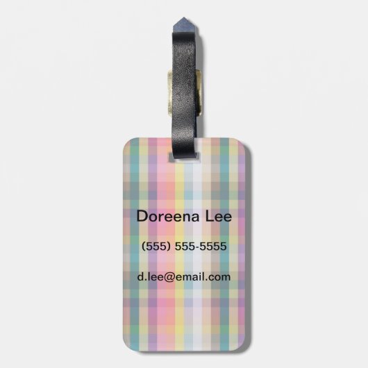 Abstract Schotse speldenschaal Bagagelabel (Achterkant verticaal)