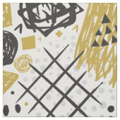 Abstract Scratch Golden Black No.01 Stof (Swatch)
