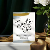 Abstract Script Elegant Gold 21st Verjaardag Kaart