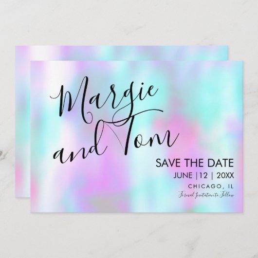 Abstract script opslaan Datum roze blauw Kaart (Voorkant / Achterkant)