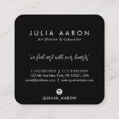 Abstract script voor chic Black en White Waterverf Vierkante Visitekaartje (Achterkant)