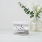 Abstract script voor chic Black en White Waterverf Vierkante Visitekaartje (Staand voorkant)