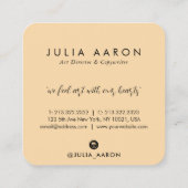 Abstract script voor Chic Gold en Black Waterverf Vierkante Visitekaartje (Achterkant)