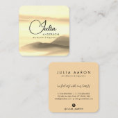 Abstract script voor Chic Gold en Black Waterverf Vierkante Visitekaartje (Voorkant / Achterkant)