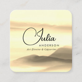 Abstract script voor Chic Gold en Black Waterverf Vierkante Visitekaartje