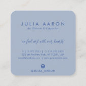 Abstract script voor Rustige  blauwe Waterverf Vierkante Visitekaartje (Achterkant)