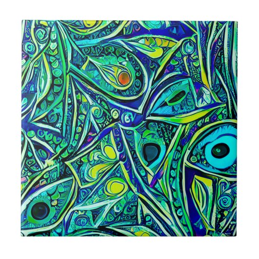 Abstract sealife tegeltje (Voorkant)