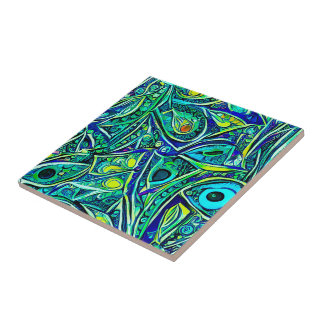 Abstract sealife tegeltje