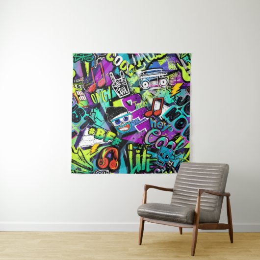 Abstract seamless cartoon pattern. Repeated with M Wandkleed (In situ)