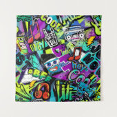 Abstract seamless cartoon pattern. Repeated with M Wandkleed (Voorkant)