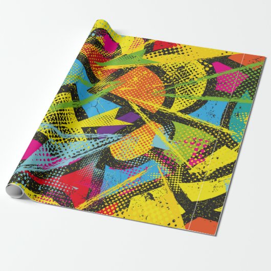 Abstract seamless chaotic pattern. Wallpaper with  Cadeaupapier (Uitgerold)