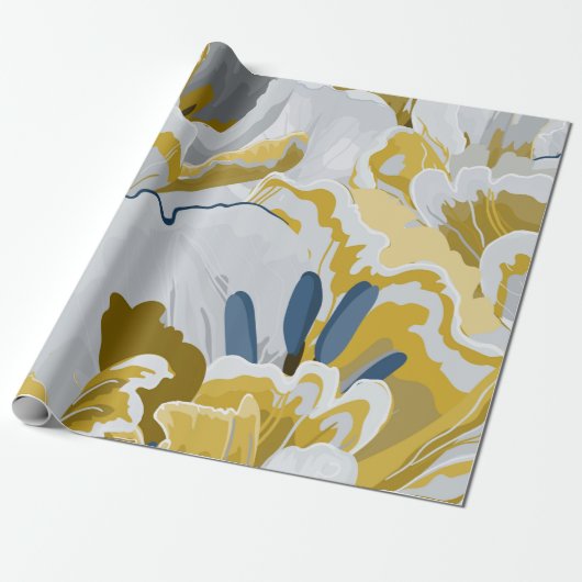 Abstract seamless pattern. Light grey, yellow, g Cadeaupapier (Uitgerold)