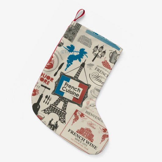 Abstract seamless pattern on the theme of France a Kleine Kerstsok (Voorkant (Hangend))