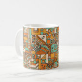 Abstract seamless pattern with geometric elements. koffiemok (Voorkant links)