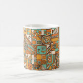 Abstract seamless pattern with geometric elements. koffiemok (Center)