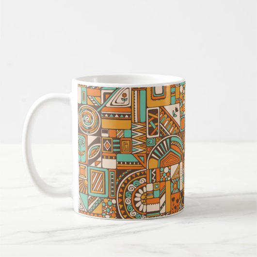 Abstract seamless pattern with geometric elements. koffiemok (Links)