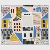 Abstract seamless pattern with houses with hand dr cadeaupapier (Vlak)