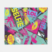 Abstract seamless pattern with Pop art comicspeech Fleece Deken (Voorkant (Horizontaal))